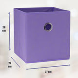 SORTI 27x28x27 CM Light Purple 8-Pack Foldable Storage Cubes - Fabric Bookcase Organizers for Toys and More