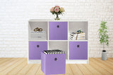 SORTI 27x28x27 CM Light Purple 8-Pack Foldable Storage Cubes - Fabric Bookcase Organizers for Toys and More - Side View