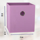 SORTI 27x28x27 CM Light Pink 8-Pack Foldable Storage Cubes - Fabric Bookcase Organizers for Toys and More - Front View