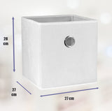 SORTI 27x28x27 CM White 8-Pack Foldable Storage Cubes - Fabric Bookcase Organizers for Toys and More - Front View