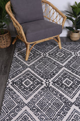 Amritsar Glenfalls Anthracite Tribal Rug 160X230 - Front View