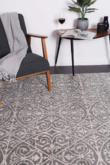 delicate-katherine-grey-ivory-rug 80x300 - Side View