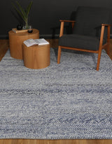 Harlow Loopy Blue Wool Blend Rug 160x230 - Top-Down View