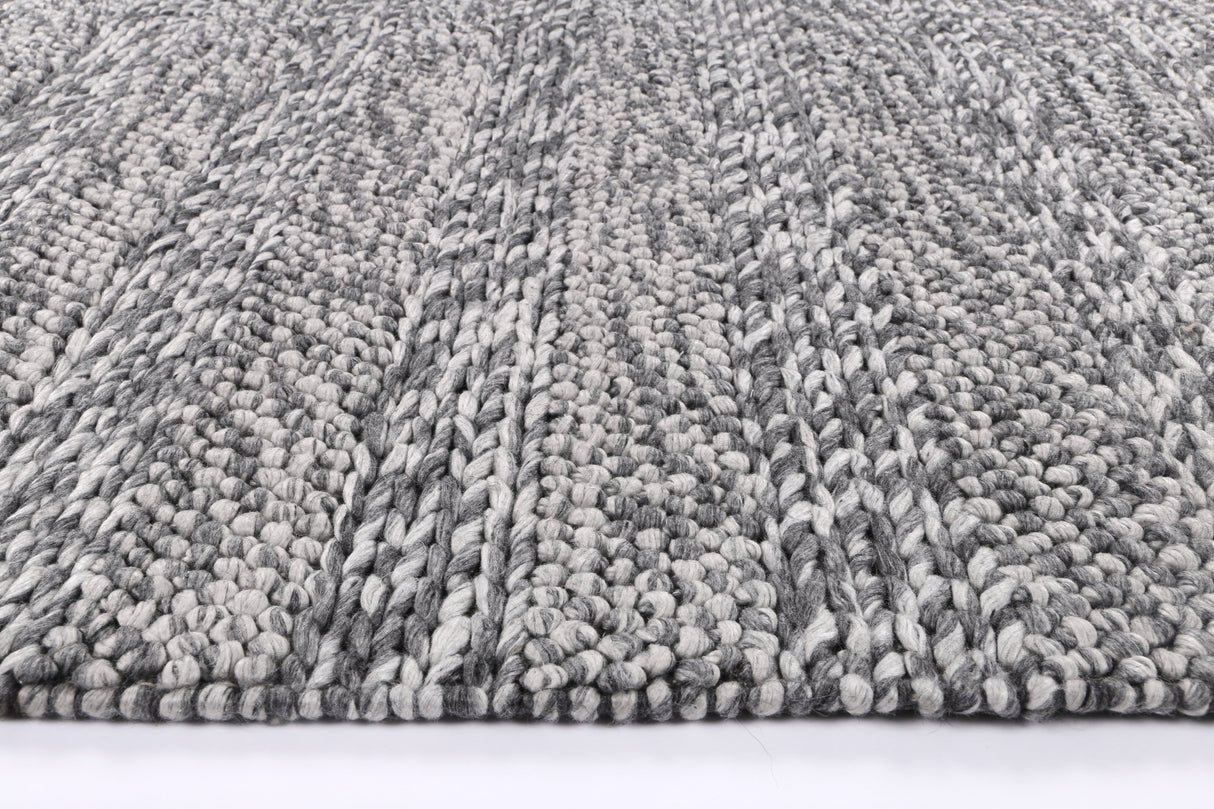 Harlow Ringlets Charcoal Wool Blend Rug 200x290