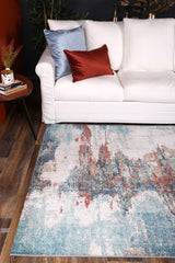 salsa-jorge-blue-terracotta-abstract-rug 160x230 - Front View