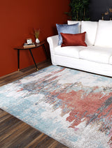 salsa-jorge-blue-terracotta-abstract-rug 160x230 - Top-Down View