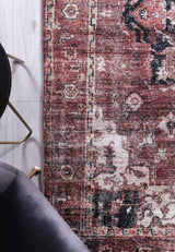 vintage-crown-cezanne-terracotta-distressed-vintage-rug 80X400 - Side View