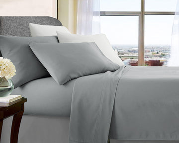 Luxuriously Soft Silver Microfibre Sheet Set - King Single Size