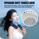 LIFEBEA Portable Neck Fan, Hands Free Bladeless Fan, 4000 mAh Battery Operated Wearable Personal Fan, Leafless, Rechargeable, Headphone Design, USB Powered Desk Fan,3 Speeds (White) - 45-Degree Angle