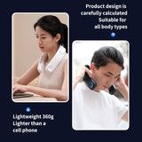 LIFEBEA Portable Neck Fan, Hands Free Bladeless Fan, 4000 mAh Battery Operated Wearable Personal Fan, Leafless, Rechargeable, Headphone Design, USB Powered Desk Fan,3 Speeds (White) - Close-Up Angle