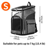 LIFEBEA Cat Pet Carrier Backpack - Dog Puppy Travel Space Carrier Bag - Intimate Design & Easy Access for Pets - Breathable & Soft Backpacks - Ideal Use for Outdoor Trip (S) - Front View