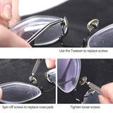 1000pcs Repair Screws & Screwdriver Kit for Eyeglasses and Watches - 45-Degree Angle