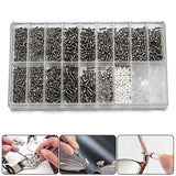1000pcs Repair Screws & Screwdriver Kit for Eyeglasses and Watches - Low Angle