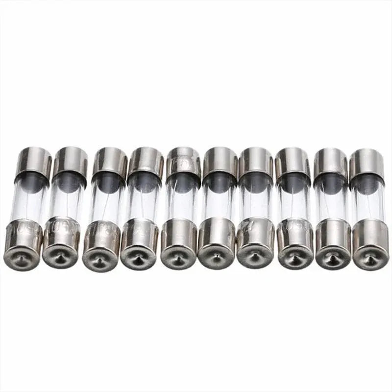 100Pcs Fast-Blow Glass Tube Fuses 5 x 20mm Quick Blow Assortment Kit