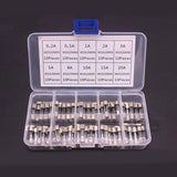 100Pcs Fast-Blow Glass Tube Fuses 5 x 20mm Quick Blow Assortment Kit