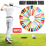 100Pack 83mm Multi-Color Golf Tees with Rubber Cushion