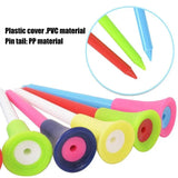 100Pack 83mm Multi-Color Golf Tees with Rubber Cushion - Close-Up Angle