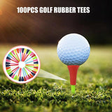 100Pack 83mm Multi-Color Golf Tees with Rubber Cushion - Extra Image