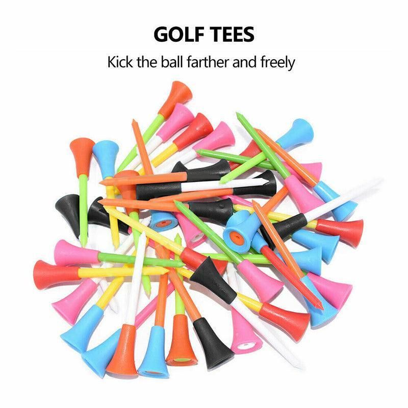 100Pack 83mm Multi-Color Golf Tees with Rubber Cushion