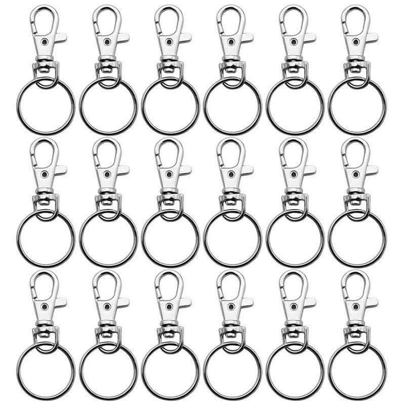 102PCS Lobster Clasp Hooks with Key Rings for DIY Crafts Keychains Jewellery Making