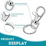 102PCS Lobster Clasp Hooks with Key Rings for DIY Crafts Keychains Jewellery Making - Top-Down View