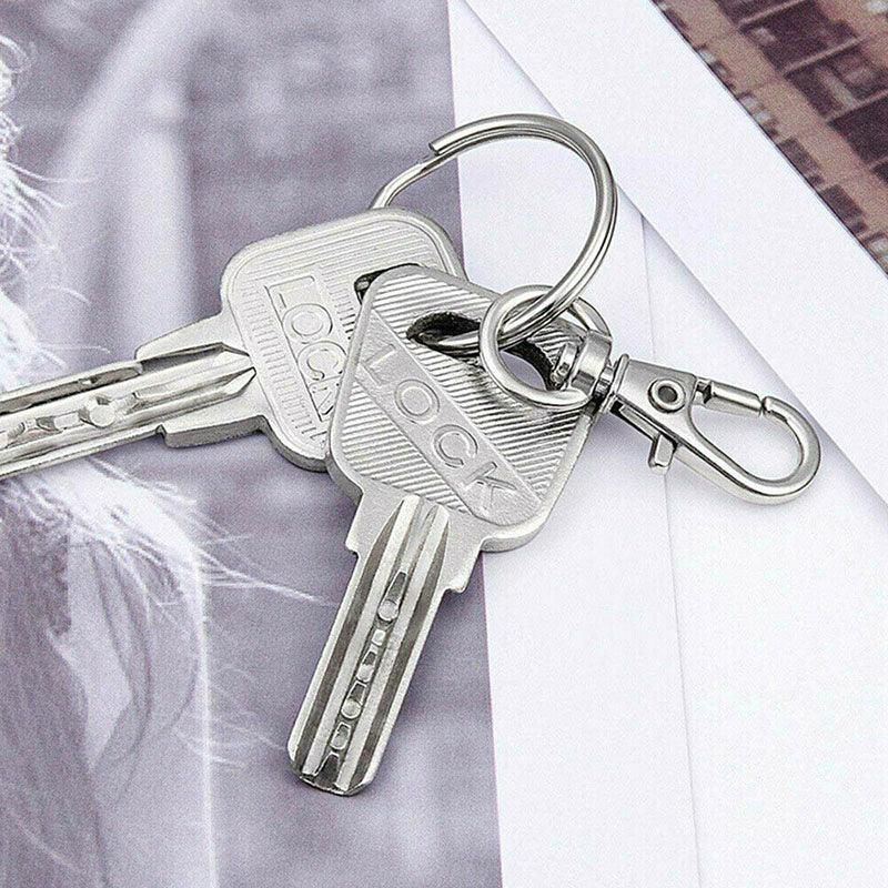 102PCS Lobster Clasp Hooks with Key Rings for DIY Crafts Keychains Jewellery Making