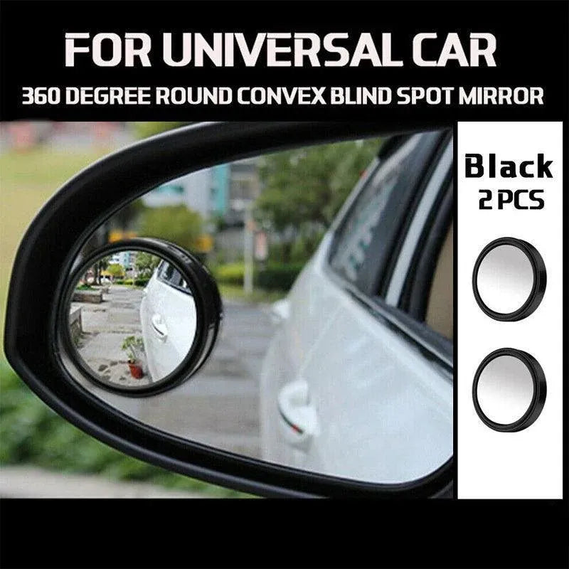 2X Blind Spot Car Mirror 360 Wide Angle Adjustable Rear Side View Convex Black