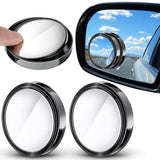 2X Blind Spot Car Mirror 360 Wide Angle Adjustable Rear Side View Convex Black - Side View