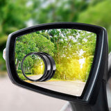 2X Blind Spot Car Mirror 360 Wide Angle Adjustable Rear Side View Convex Black - 45-Degree Angle
