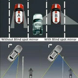 360 Degree Adjustable Blind Spot Mirror Pair Wide Angle Rearview Add-on 2PCS - Side View