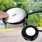 360 Degree Adjustable Blind Spot Mirror Pair Wide Angle Rearview Add-on 2PCS