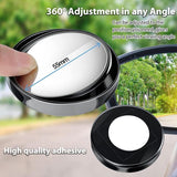 360 Degree Adjustable Blind Spot Mirror Pair Wide Angle Rearview Add-on 2PCS - 45-Degree Angle