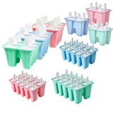 Silicone Ice Cream Mould Block Frozen Molds Icy Pole Jelly Popsicle - Blue-10Grid - Front View