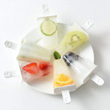 Silicone Ice Cream Mould Block Frozen Molds Icy Pole Jelly Popsicle - Blue-10Grid - Top-Down View
