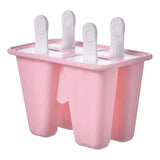 Silicone Ice Cream Mould Block Frozen Molds Icy Pole Jelly Popsicle - Blue-10Grid - Rear View
