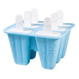 Silicone Ice Cream Mould Block Frozen Molds Icy Pole Jelly Popsicle - Blue-10Grid
