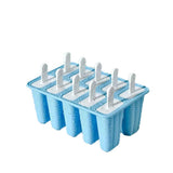 Silicone Ice Cream Mould Block Frozen Molds Icy Pole Jelly Popsicle - Blue-10Grid - Extra Image