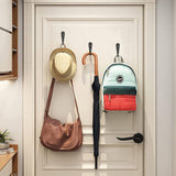 10Pcs Wall Hooks Heavy Duty Coat Hat Robe Hanger Double Hole Zinc Alloy Vintage - Silver - Top-Down View