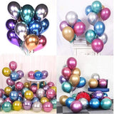 10pcs 25cm Chrome Metallic Balloons for Party Decoration Helium Thick Latex - Blue - Extra Image