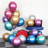 10pcs 25cm Chrome Metallic Balloons for Party Decoration Helium Thick Latex - Gold - Rear View