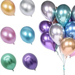 10pcs 25cm Chrome Metallic Balloons for Party Decoration Helium Thick Latex - Mix