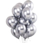 10pcs 25cm Chrome Metallic Balloons for Party Decoration Helium Thick Latex - Silver