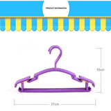 10pcs Small Plastic Clothes Hangers Mini Coat Hanger Set for Wardrobe Storage - Pink - 45-Degree Angle