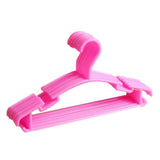10pcs Small Plastic Clothes Hangers Mini Coat Hanger Set for Wardrobe Storage - Purple - Close-Up Angle