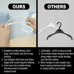 10pcs Small Plastic Clothes Hangers Mini Coat Hanger Set for Wardrobe Storage - White