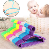 10pcs Small Plastic Clothes Hangers Mini Coat Hanger Set for Wardrobe Storage - Yellow - Low Angle