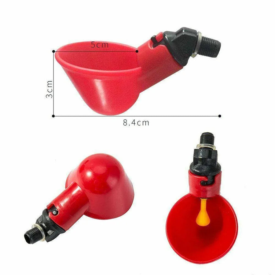 10 Pcs Automatic Poultry Waterer Cups for Chickens & Birds