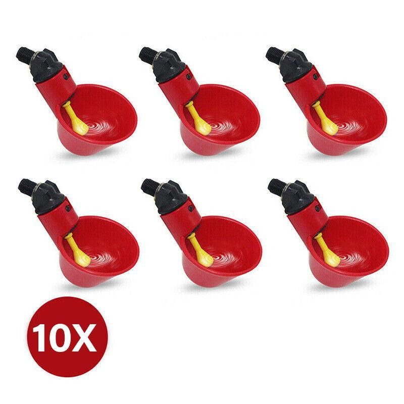 10 Pcs Automatic Poultry Waterer Cups for Chickens & Birds