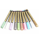 10Pcs/Set Waterproof  Paint Pens for Art on Metal Glass & Rock - Front View