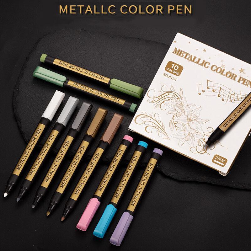 10Pcs/Set Waterproof  Paint Pens for Art on Metal Glass & Rock